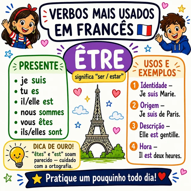 Mapa mental: verbo ÊTRE